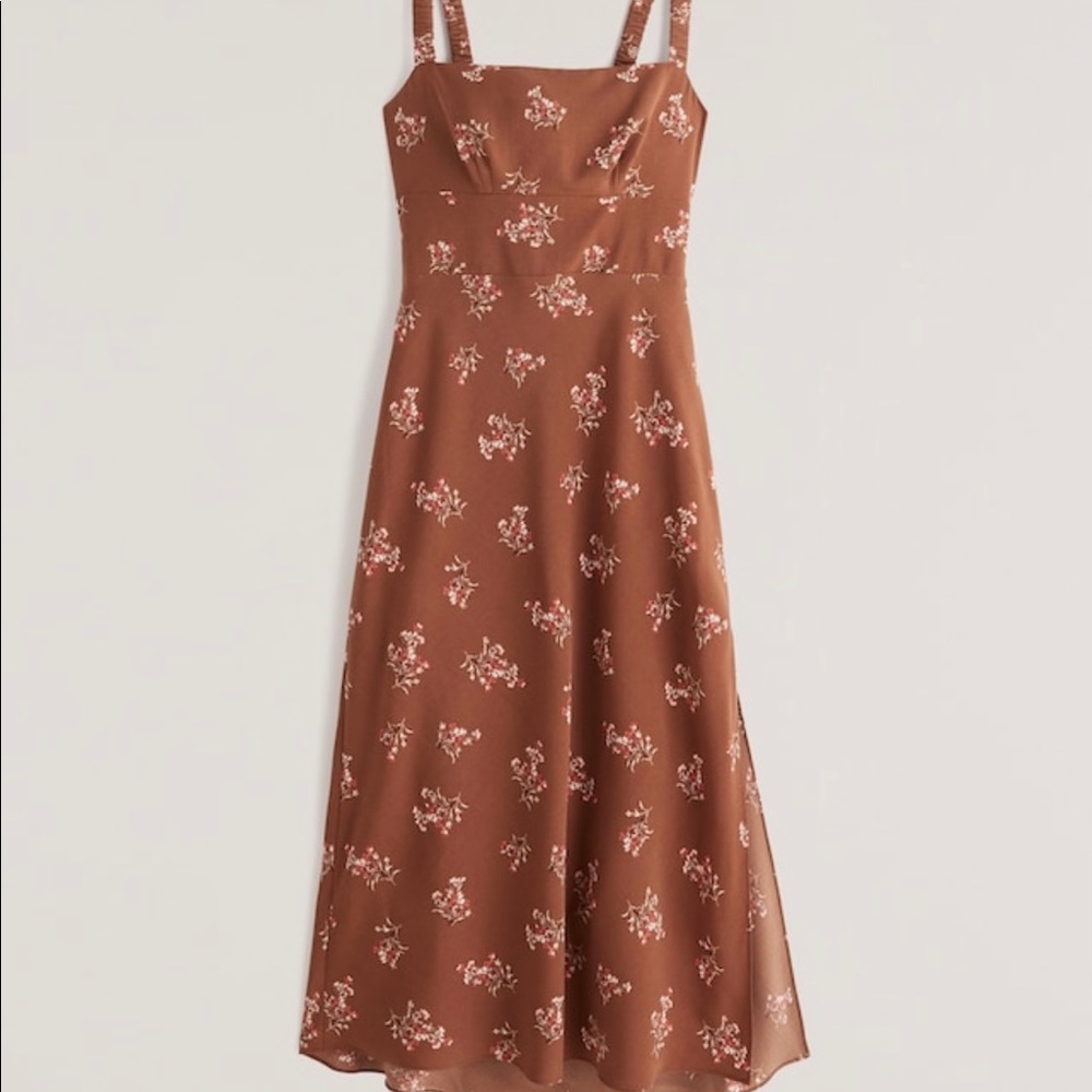 Abercrombie tie-back slip midi dress